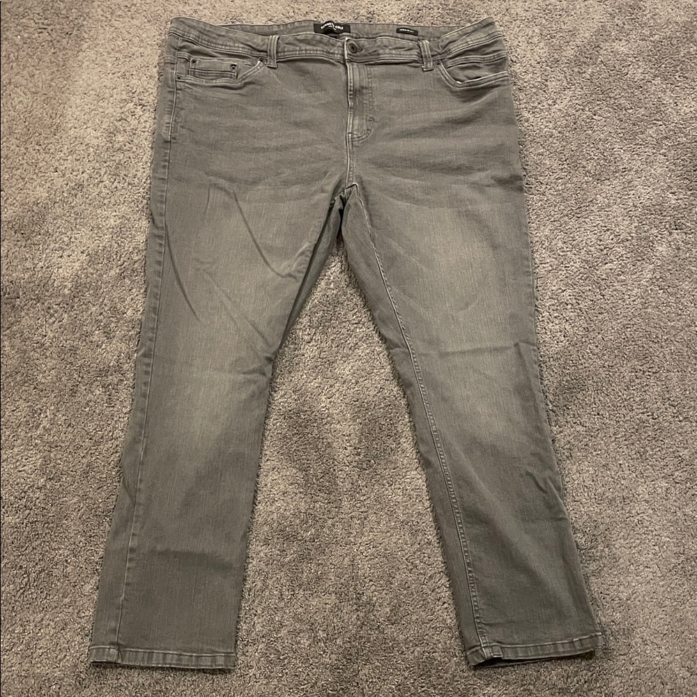 Kenneth Cole Men's 44x32 Charcoal Regular Fit Jeans